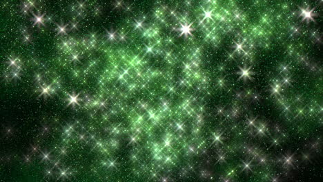 sparkling stars on green background