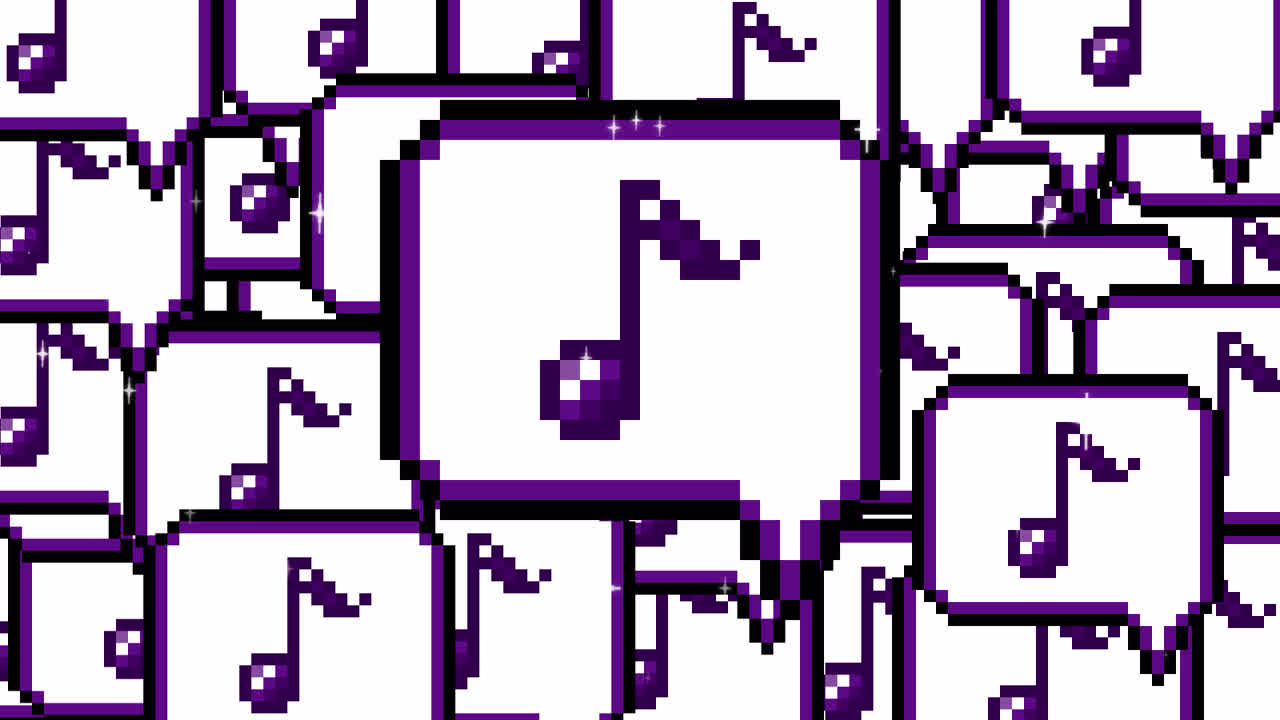 Pixel art pop up speech bubble icon eighth note Transitions. 1080p - 30 fps - Alpha Channel (6).mov