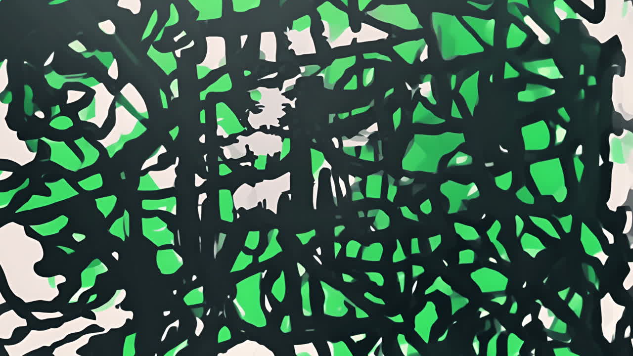Abstract Green and Black Tangled Lines Pattern