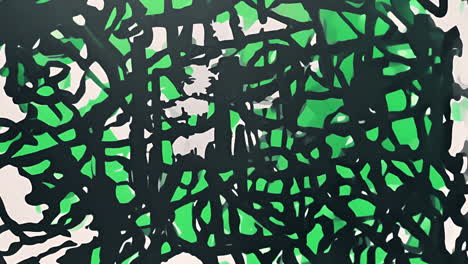 abstract green and black tangled lines pattern
