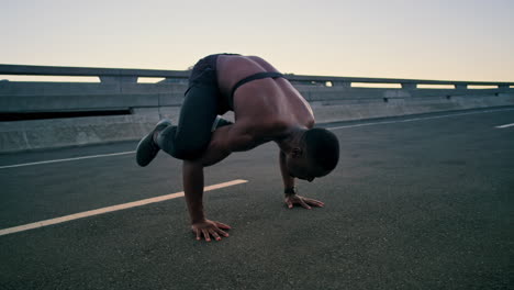 Balance,-strong-and-black-man-with-fitness