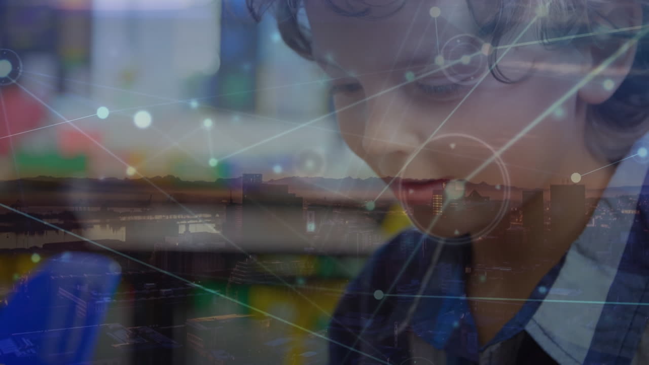 카우카스 학생에 대한 연결 네트워크의 애니메이션