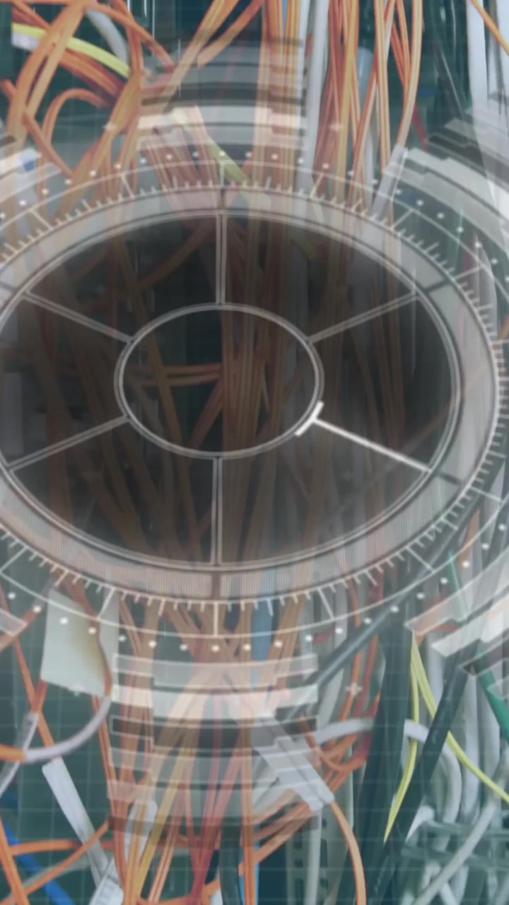 Animation of scope scanning and scope scanning over men scanning and warehouse