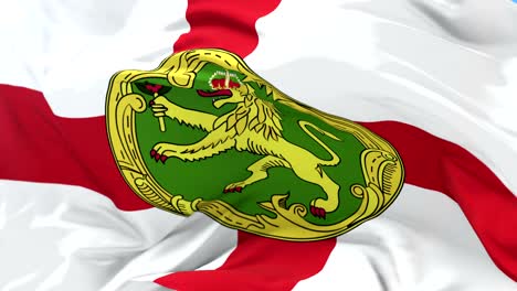bandera de alderney agitando en el viento en lento, bucle