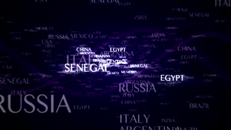 travel word and world states text animation, with green screen, rendering, background, loop