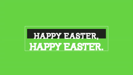 Happy-Easter-text-in-white-frame-on-fashion-green-gradient