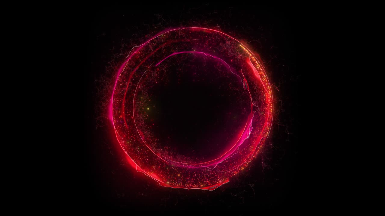 animación de un portal eléctrico redondo que consiste en relámpagos, energía y partículas aisladas en fondo negro con alpha luma matte vfx cg 4k. puerta espacial. ciencia ficción. futurista.