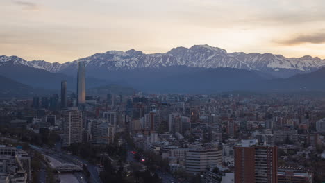 santiago de chile time lapse downtown morning spring