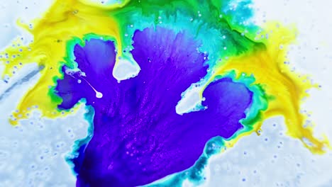 vivid purple ink spreading into yellow and green creating a psychedelic effect