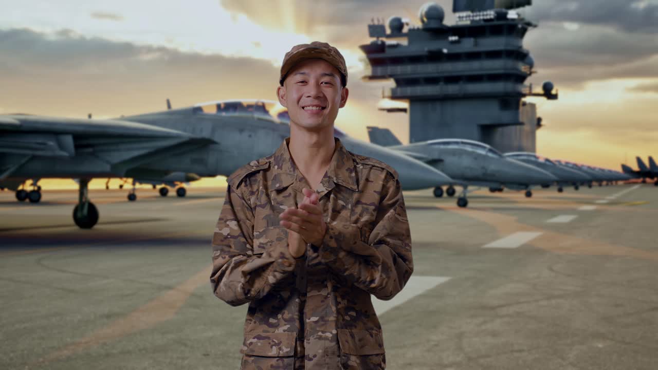 Military Personnel on Aircraft Carrier