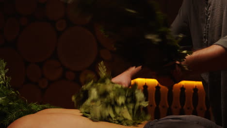 Traditional Russian Banya Massage with Herbal Branches
