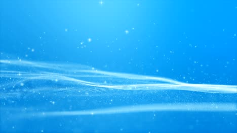 blue color digital particles wave abstract motion background