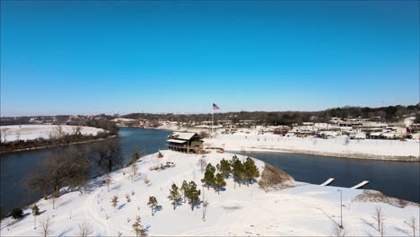 Freedom--Point-flyover-in-Liberty-Park,-Clarksville-Tennessee