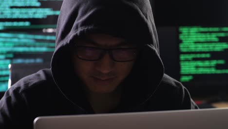 hacker in a dark room