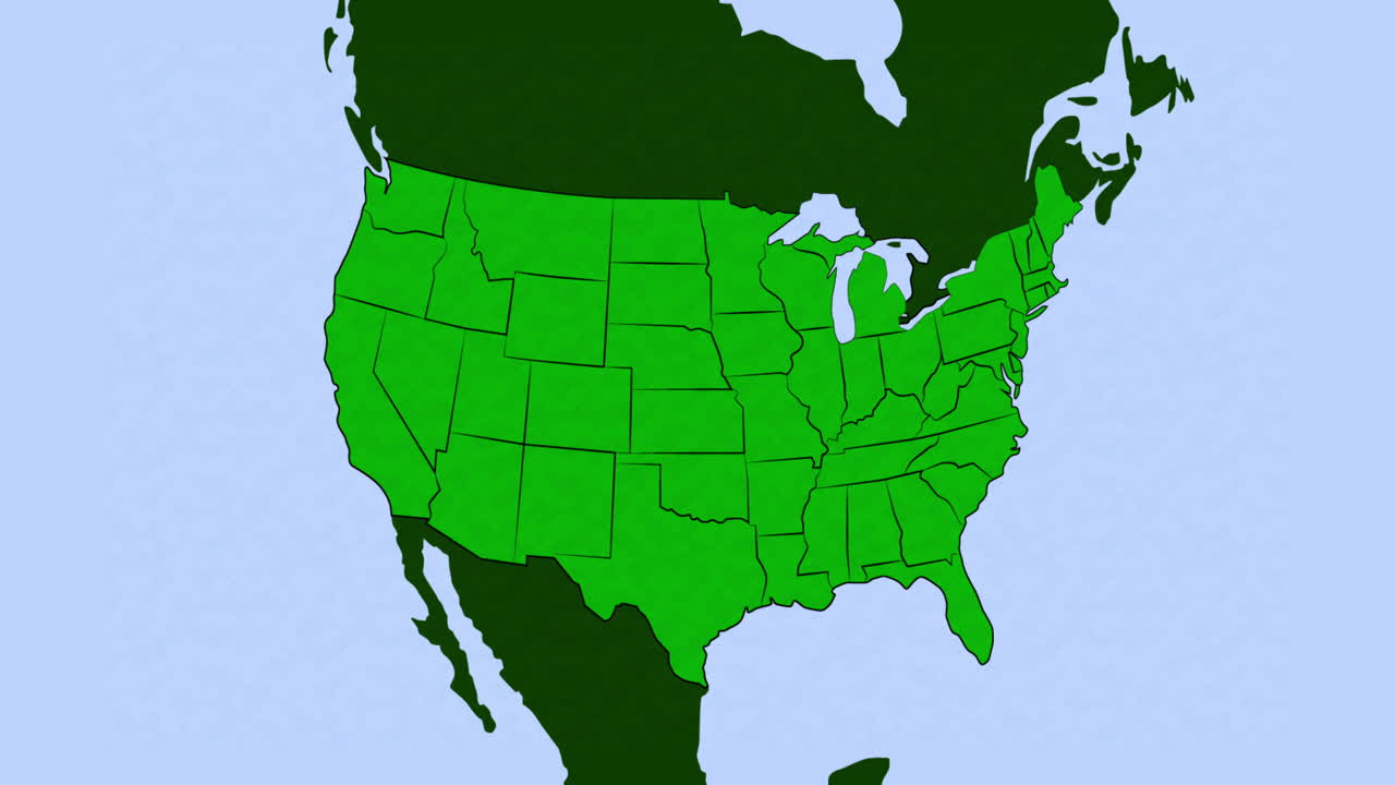 2D Animation of US Map with Pennsylvania Highlighted