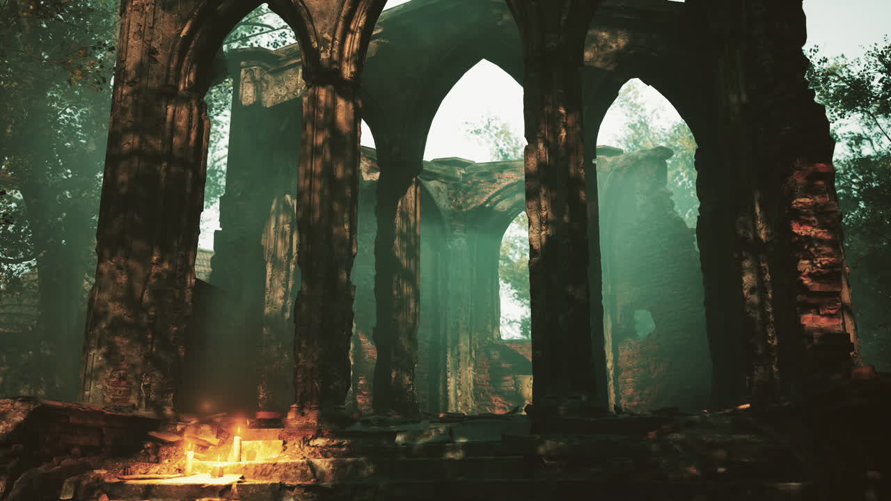 antiguas ruinas en un bosque