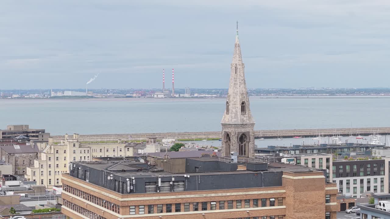 Dún Laoghaire urban landscape with coastal view, calm mood