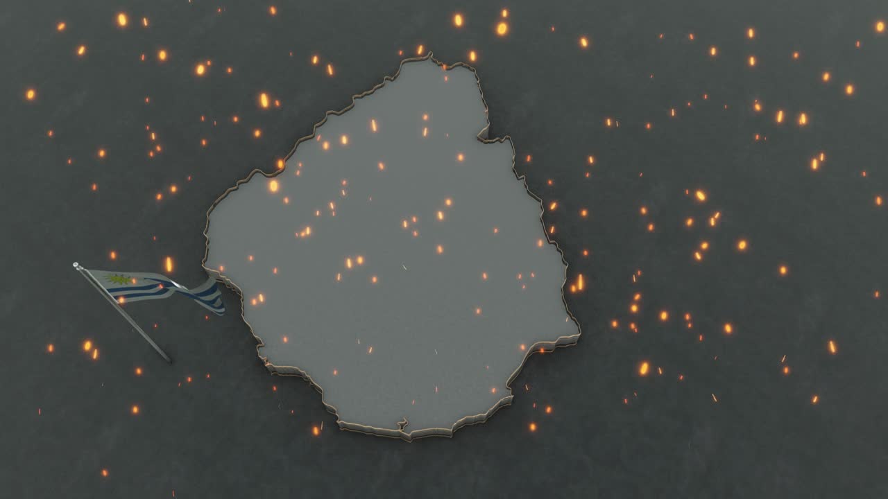 우루과이 지도와 발 배경