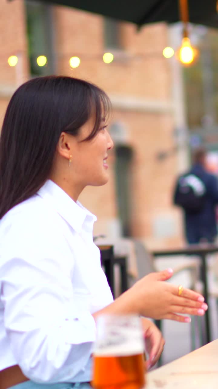 People enjoying sangria at a restaurant