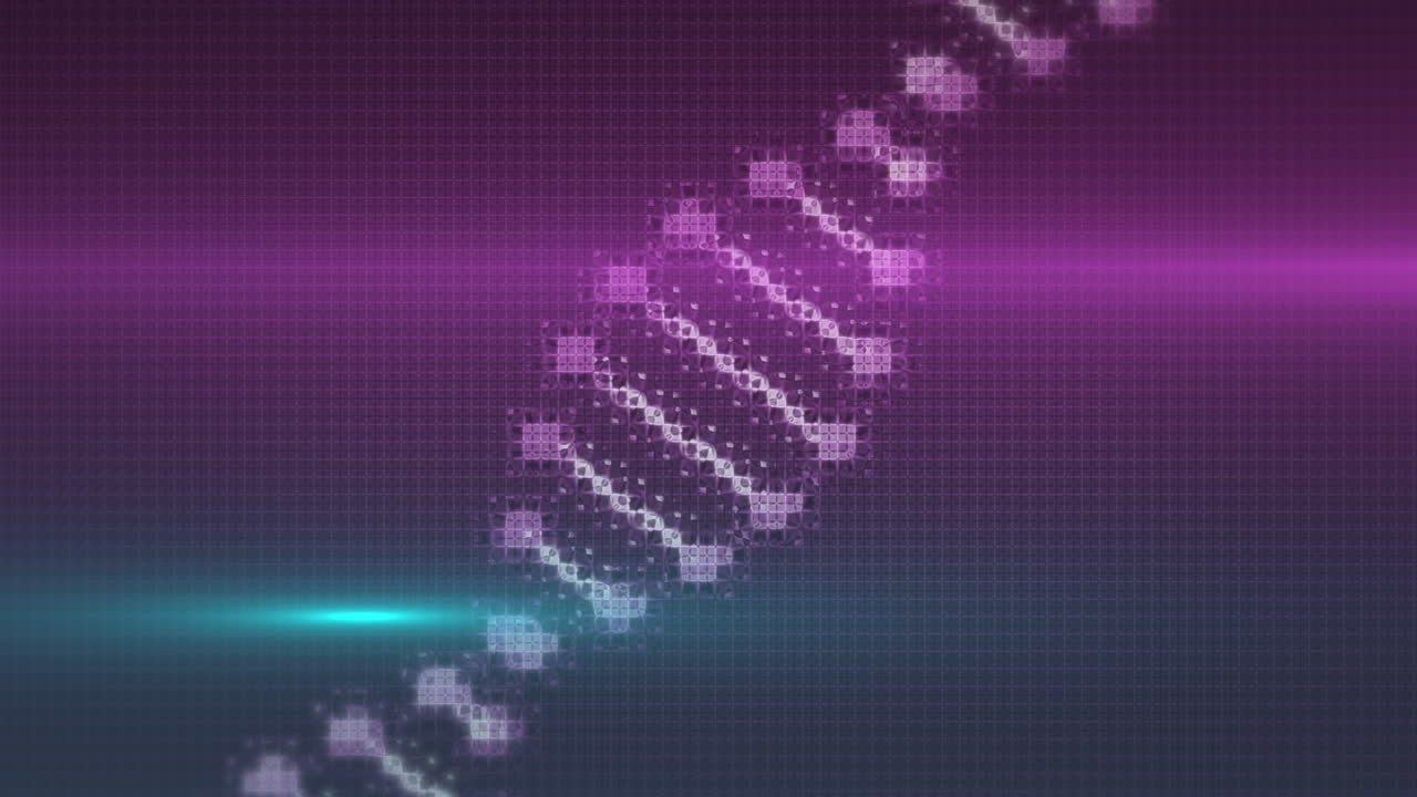 animación de la cadena de adn sobre pantallas y fondo oscuro