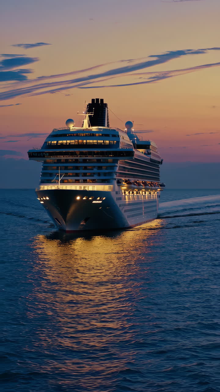 Cruise Ship Sailing at Twilight