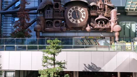 the ghibli clock in shiodome -hayao miyazaki’s art in tokyo, japan