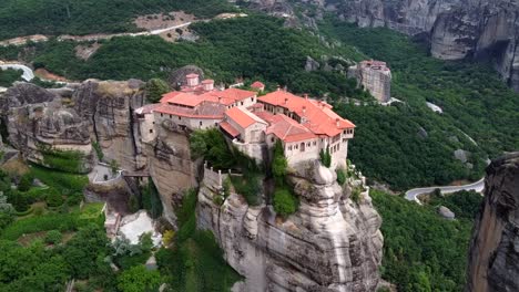 monastery of varlaam - historic orthodox monastery built on rocky precipice in meteora, greece