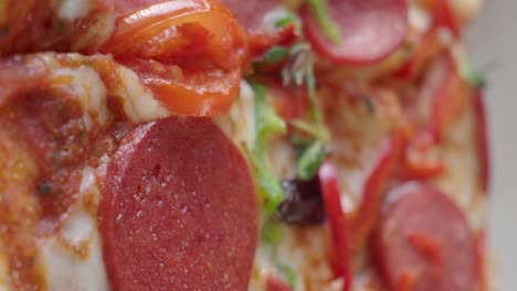 close-up of a delicious pepperoni pizza