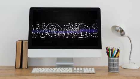 animación de usted ganar texto y interferencia en la computadora