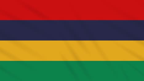 la bandera de mauricio ondeando el fondo de la tela, el bucle