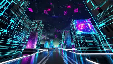 futuristic cyberpunk cityscape