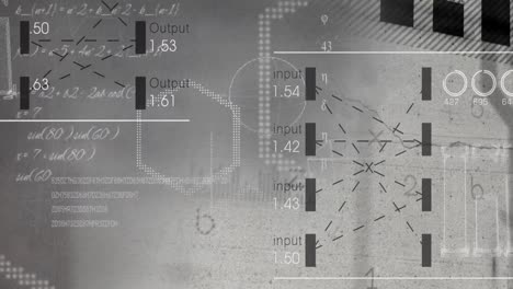 Animación-De-Formas-Y-Procesamiento-De-Datos-Sobre-Fondo-Gris