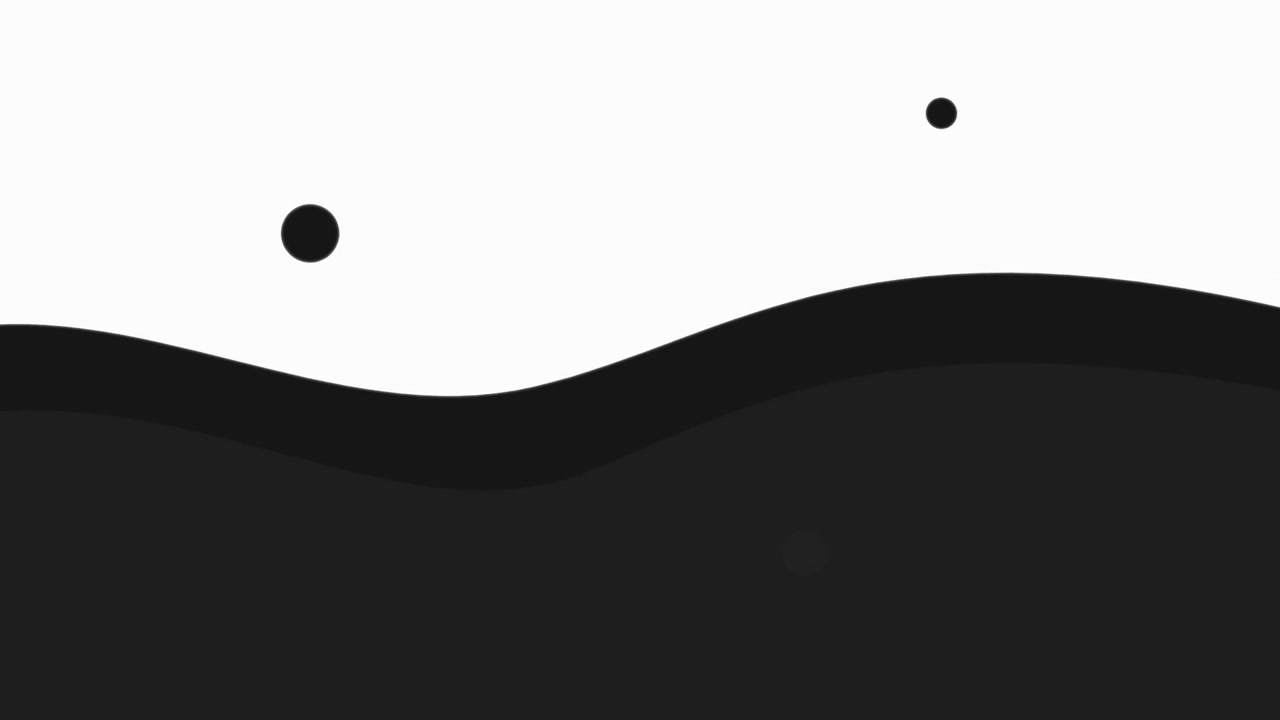 Abstract Motion Graphic with Black Wave and Floating Circles