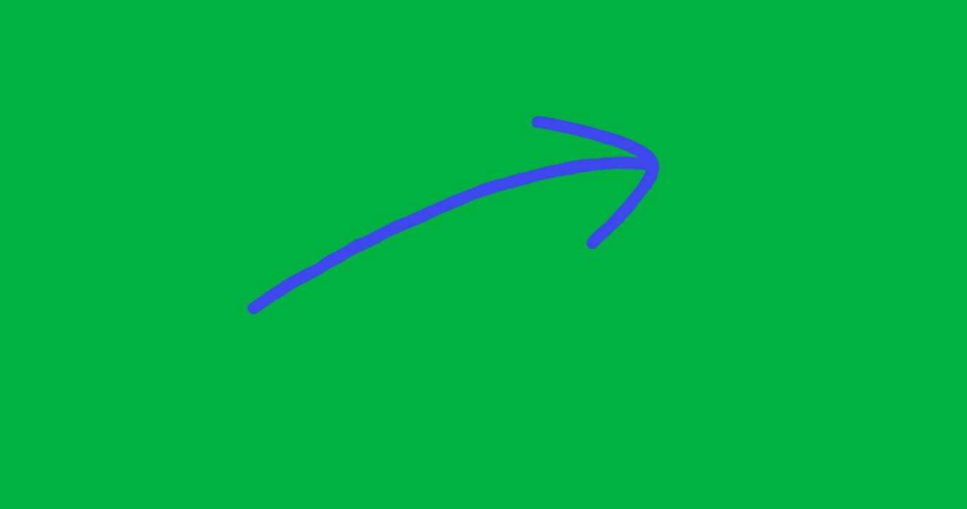 Freccia curva blu che punta in alto a destra in un design tecnologico su sfondo trasparente, mostrando la direzione.