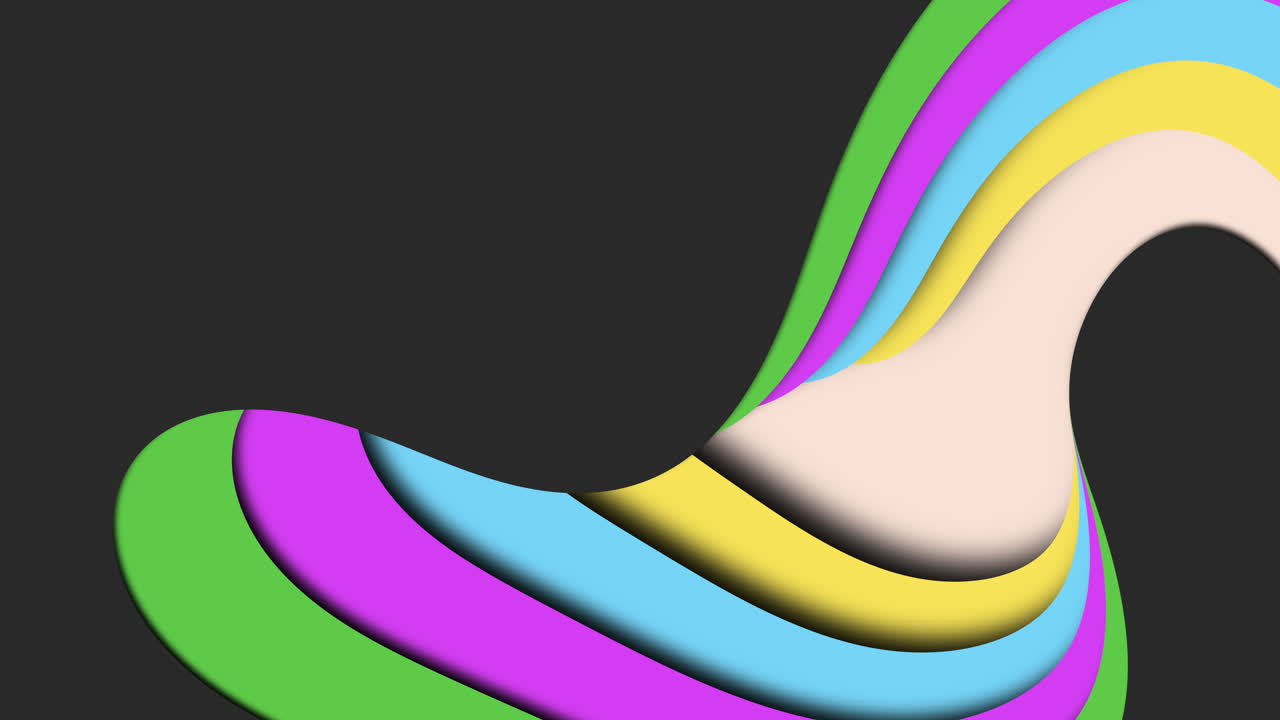 una onda multicolor vibrante que se desliza a través del espacio negro