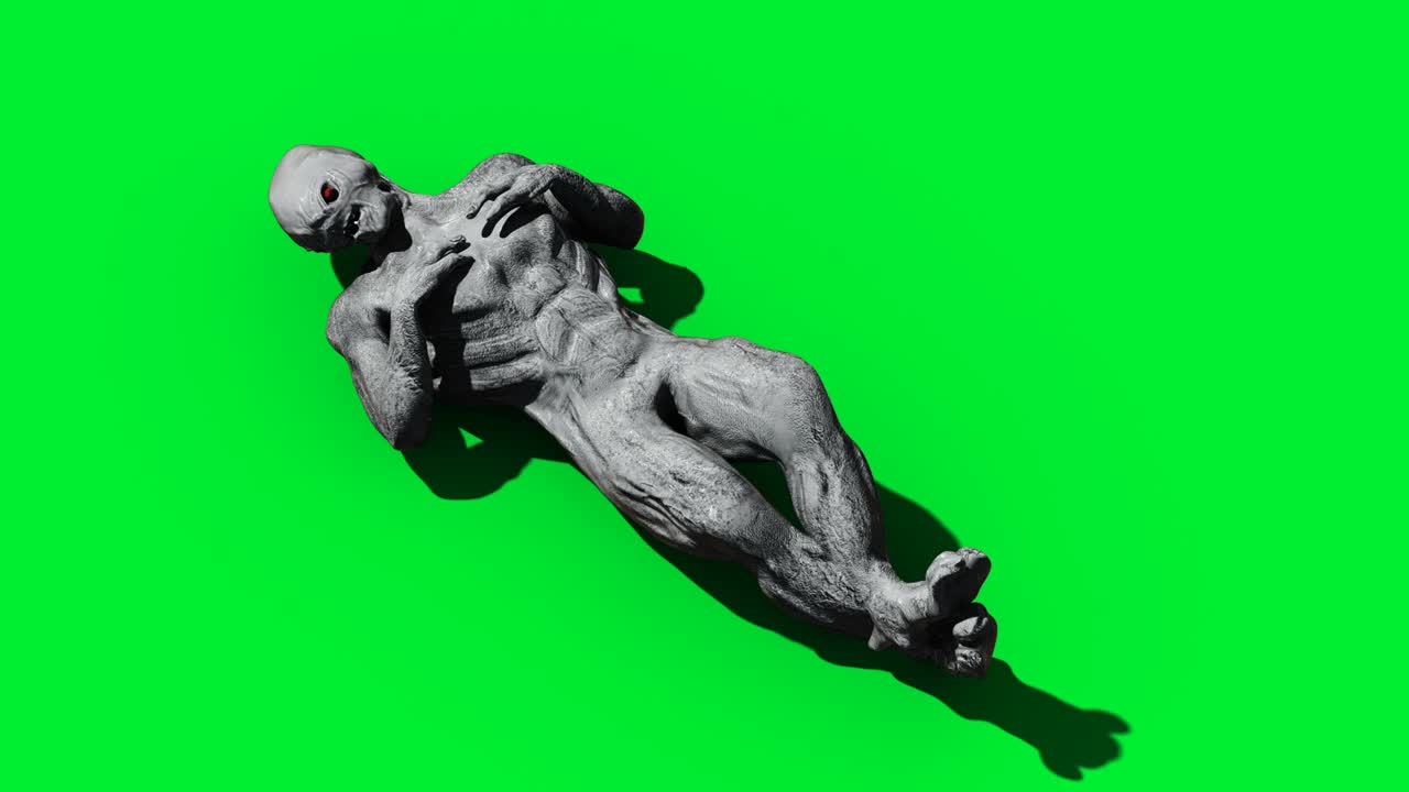 무서운 괴물 애니메이션, 물리적, 모션, 흐릿한, 현실적인 4k 애니메이션, 그린 스크린