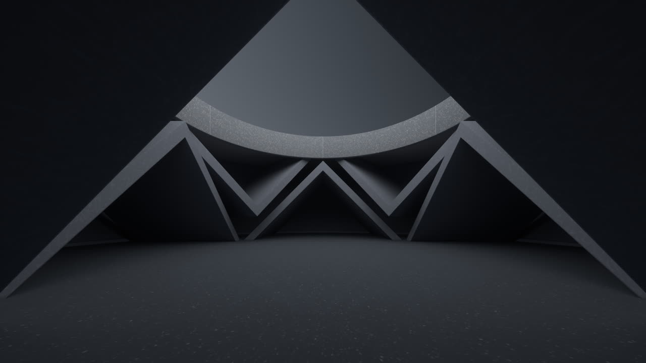 공허한 둥근 방, 공간의 감각, 3d 렌더링