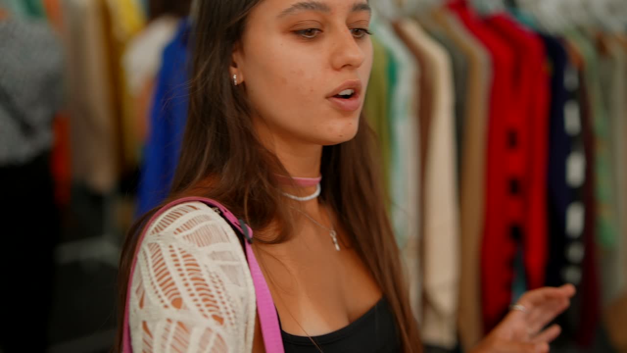 mujer comprando ropa