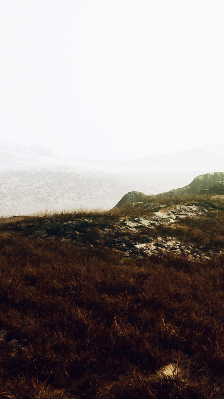 vista de la montaña con niebla