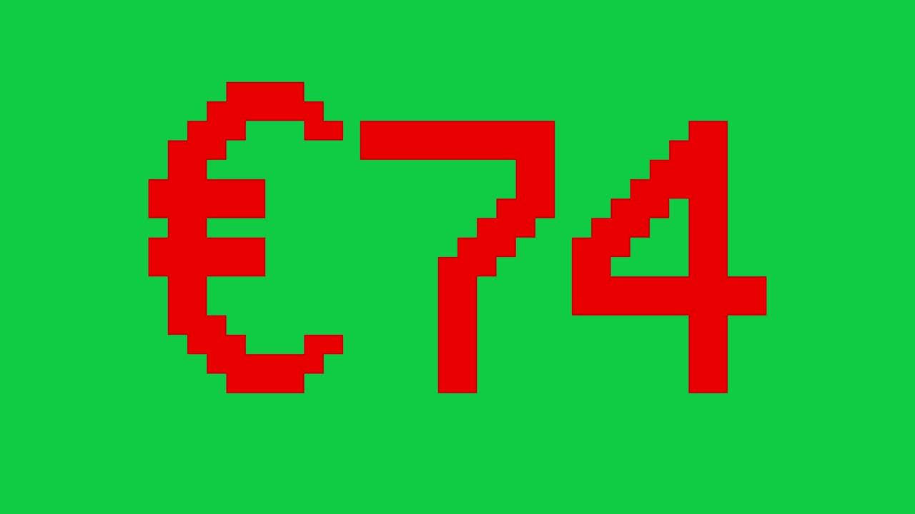 euro rojo que sube de 0 a 100 - número de contador digital 0-100 - barra de progreso de carga con porcentaje - 0-100€ - cuenta ascendente de 100 a 0 - texto rojo