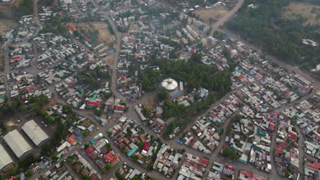 dome orthodox church in gondar city, ethiopia. aerial drone shot