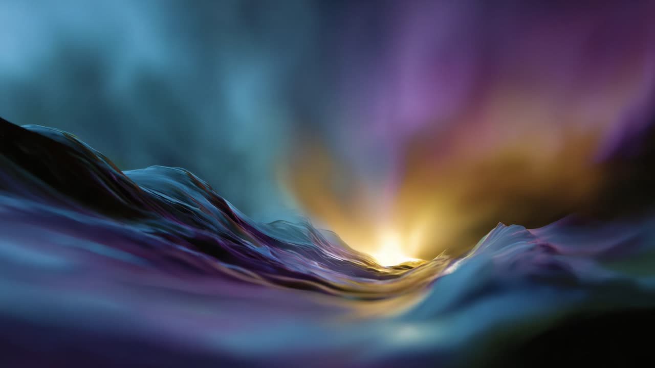 A Stunning Display of Colors and Light over a Mystical Landscape, Showcasing the Harmony of Nature's Elements and the Beauty of an Enigmatic Dawn