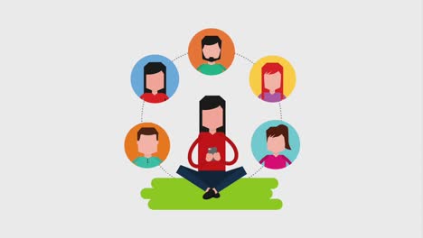 personas de dispositivos medios sociales