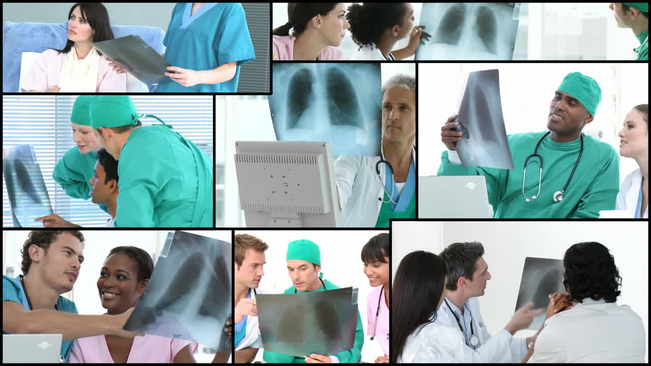 montaggio di filmati di chirurghi al lavoro