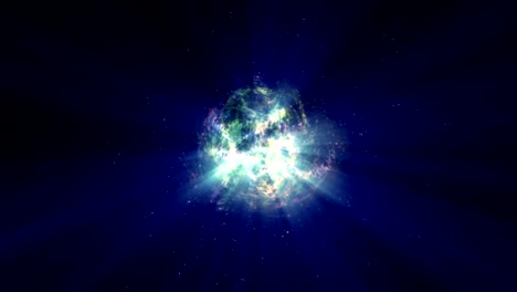 bola de energía de color de partículas atómicas 4k