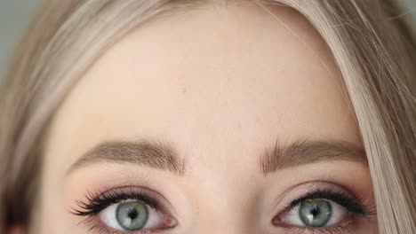 Close-up of woman&#039;s face with makeup
