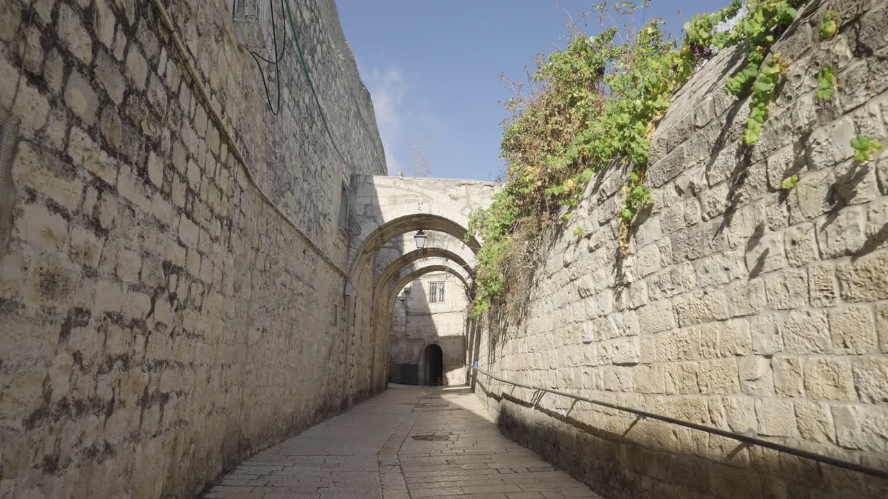Ancient Stone Alleyway in Jerusalem