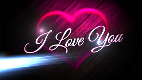 i love you text and motion romantic heart on valentines day