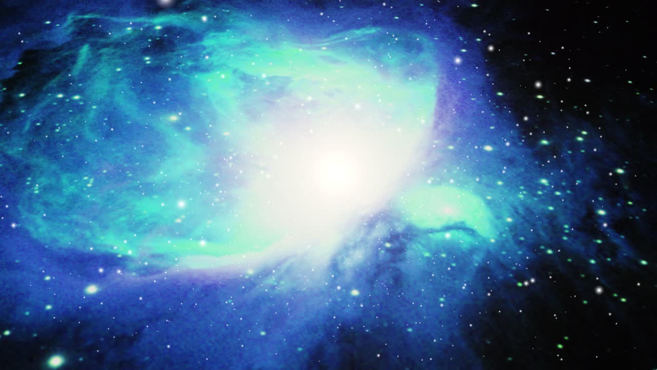 nebulosa nuvola a forma di fiori blu nell'universo