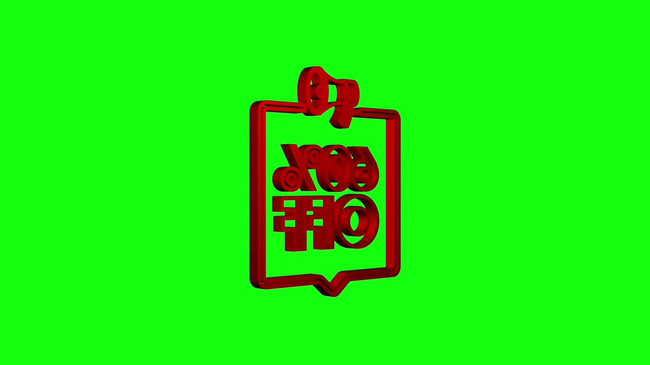 60 percent OFF Sale Discount Banner with megaphone. Discount offer price tag. 60 percent discount promotion 3d icon. Motion Graphic